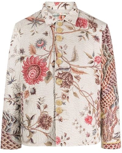 By Walid Floral-print Cotton Jacket - Pink