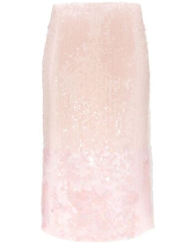 P.A.R.O.S.H. Sequinned Midi Skirt - Pink