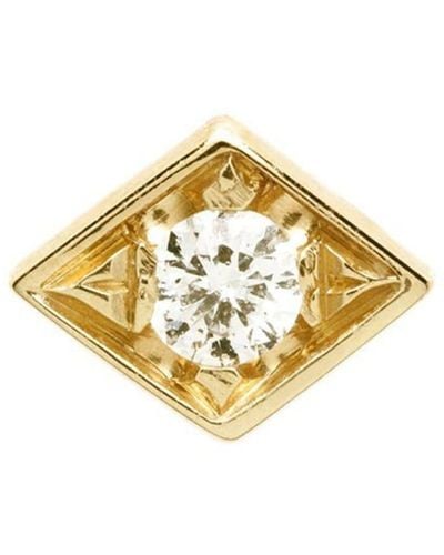 Azlee 18kt Yellow Gold Lone Burst Diamond Earring - Metallic