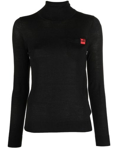 Love Moschino Logo-patch High Neck Sweater - Black