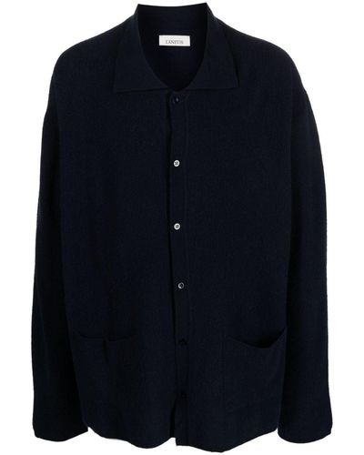 Laneus Long-sleeved Button-up Cardigan - Blue