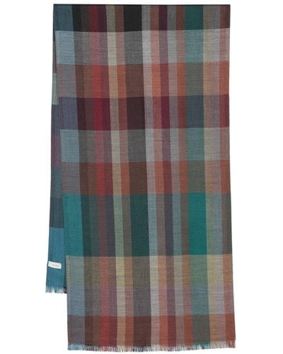 Paul Smith Sciarpa con motivo tartan - Marrone