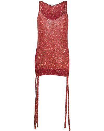 Stella McCartney Sequin-embellished Knit Tank Top - Red