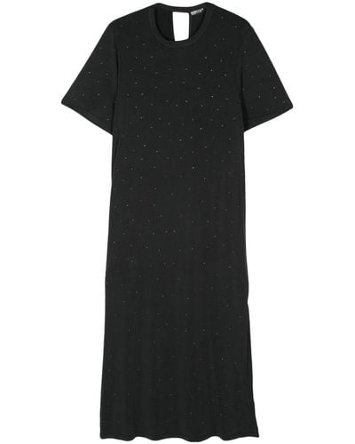 Bimba Y Lola Crystal-embellished T-shirt Midi Dress - Black