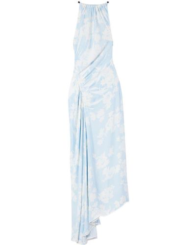 Proenza Schouler Asymmetrisches Kleid mit Blumen-Print - Blau