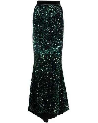 Styland Sequin-embellished Maxi Skirt - Green