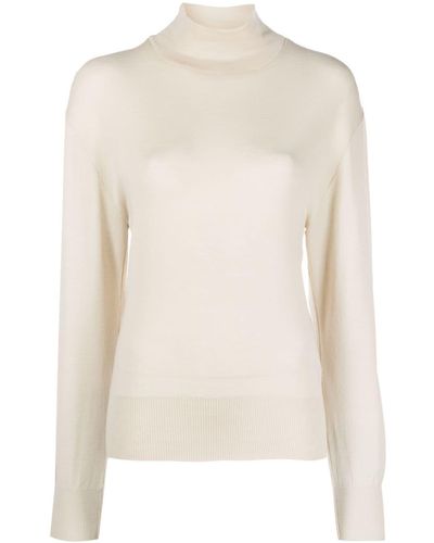 Lemaire Funnel-neck Wool Sweater - White