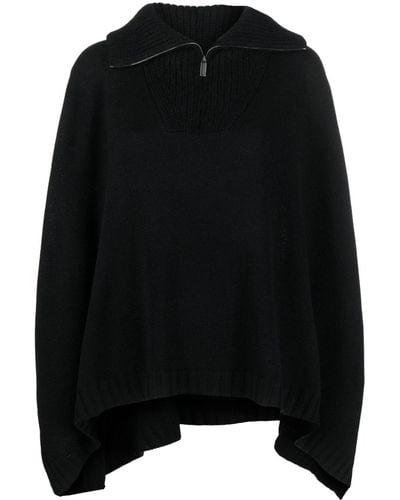 Fabiana Filippi Virgin Wool-blend Knitted Cape - Black