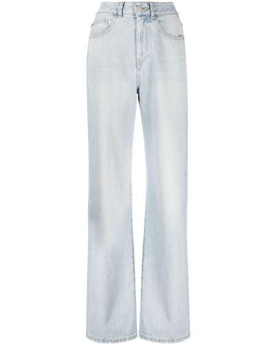 John Elliott Paisley High-rise Wide-leg Jeans - Blue