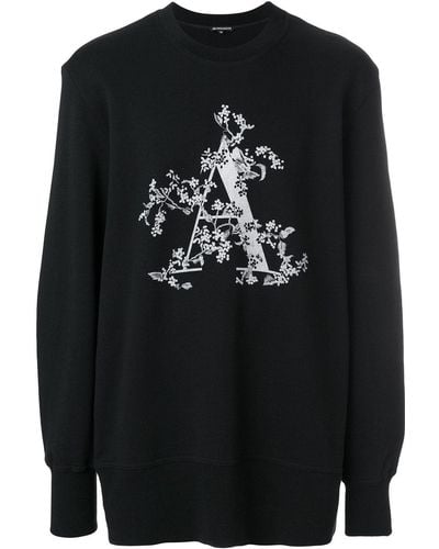 Ann Demeulemeester Initial Print Sweatshirt - Black