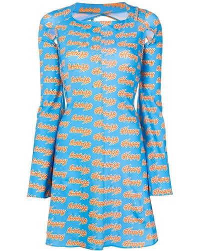 Natasha Zinko Rear-tie Fastening Dress - Blue