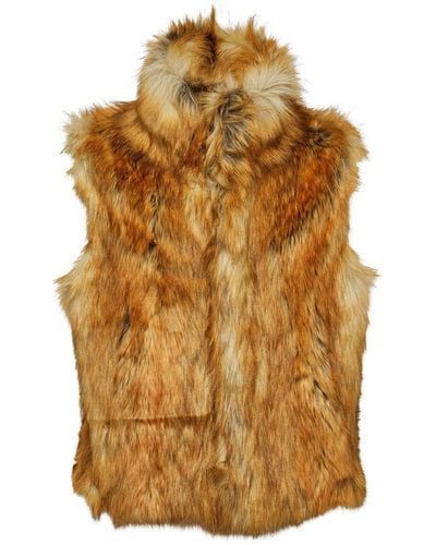 DSquared² High-neck faux-fur vest - Mettallic
