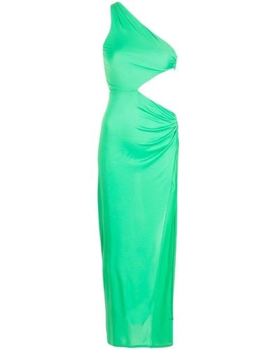 Fleur du Mal Knot-detail Asymmetric Dress - Green