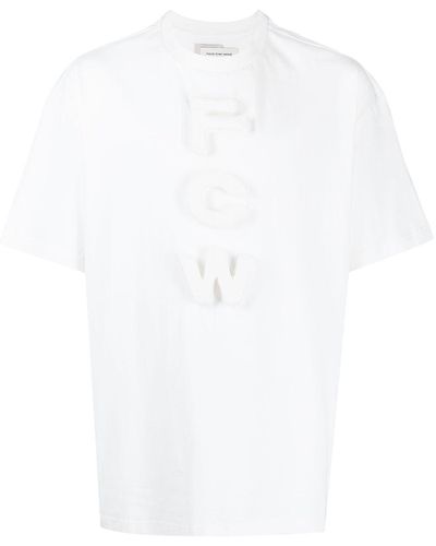 Feng Chen Wang Camiseta con logo en 3D - Blanco