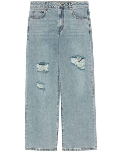 B+ AB Distressed-effect Mid-rise Jeans - Blue