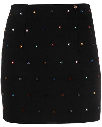 Nissa Crystal-embellished High-waisted Skirt - Black