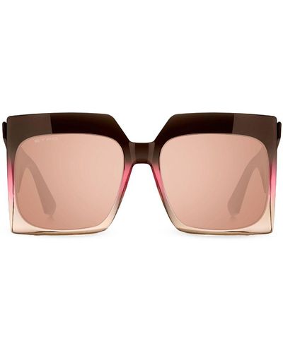 Etro Lunettes de soleil à monture oversize - Marron