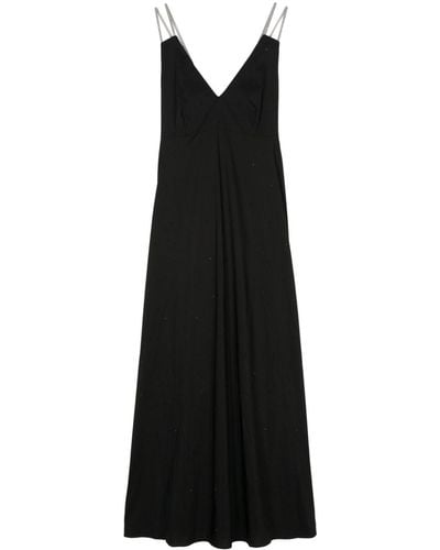 Peserico Rhinestone-embellished Maxi Dress - Black