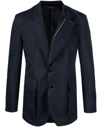 Tom Ford Zipped-up Single-breasted Blazer - Blue