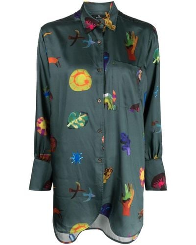 PS by Paul Smith Chemise Southdowns à coupe oversize - Vert