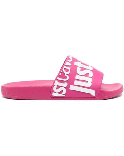 Just Cavalli Logo-raised Slides - Pink