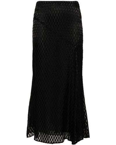 Isabel Marant Katae Pattern-jacquard Fluted Skirt - Black