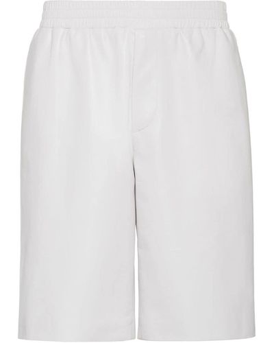 Prada Short de sport à logo embossé - Blanc