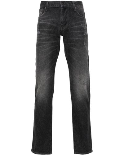 Emporio Armani Slim-fit Distressed Jeans - Blue