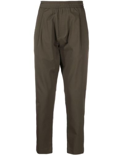 Low Brand Pleated Elasticated Tapered Trousers - Grey
