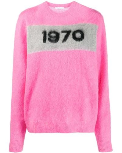 Bella Freud '1970' Crew Neck Sweater - Pink