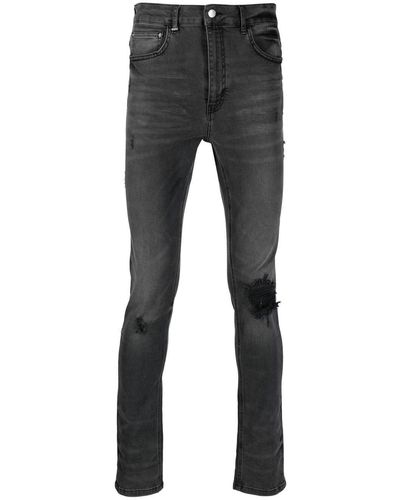 FLANEUR HOMME Jeans im Distressed-Look - Grau