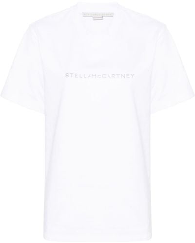 Stella McCartney T-shirt en coton à logo imprimé - Blanc