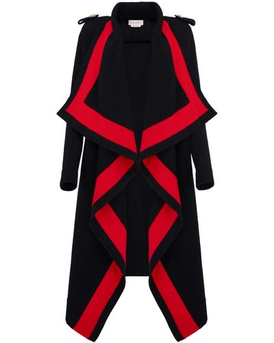 Alexander McQueen Wool Contrast-stripe Cardigan - Red