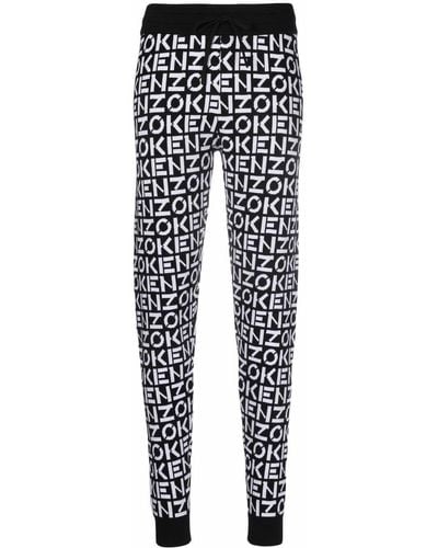 KENZO All-over Logo Print Pants - Black