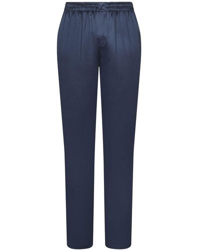 Dolce & Gabbana Elasticated-waistband Silk Trousers - Blue