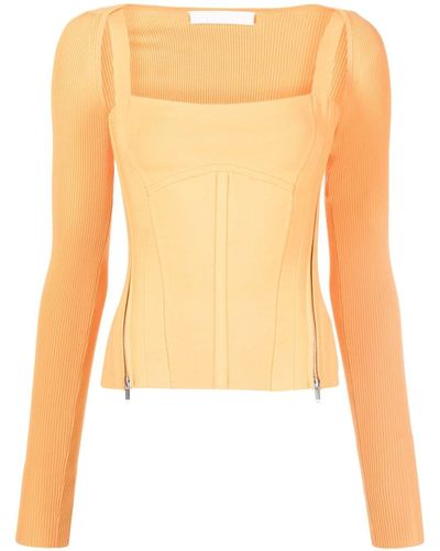 Dion Lee Square-neck Panelled Top - Yellow