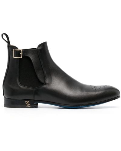 Billionaire Flat Leather Boots - Black