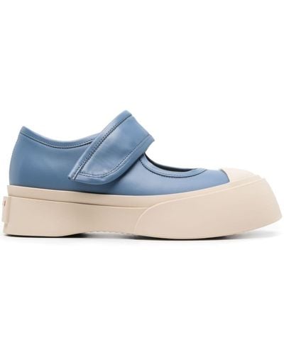 Marni Panelled Mary Jane Trainers - Blue