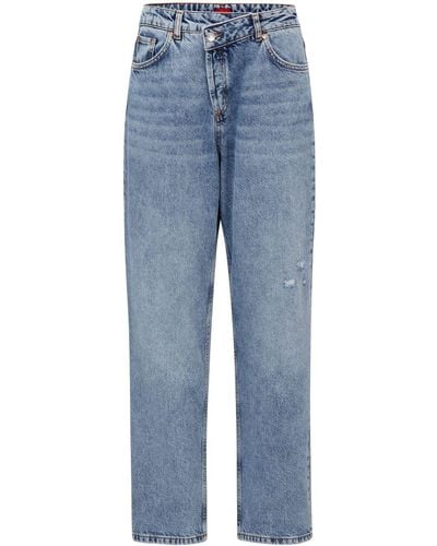 HUGO Jeans a gamba ampia con applicazione - Blu