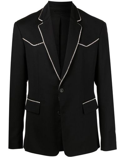 Amiri Crystal-Trim Single-Breasted Blazer - Black