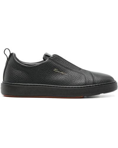 Santoni Slip-On-Sneakers aus Leder - Schwarz