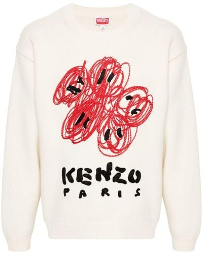 KENZO Drawn-embroidered Wool Jumper