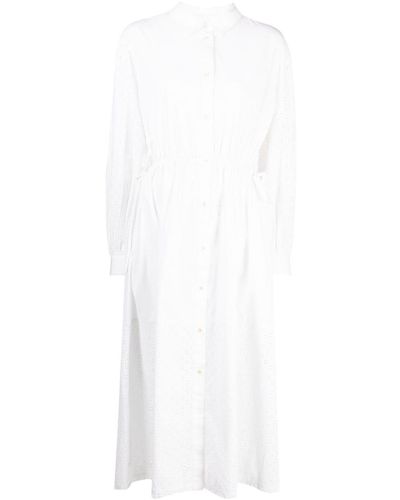 Skall Studio Kleid mit Lochstickerei - Weiß
