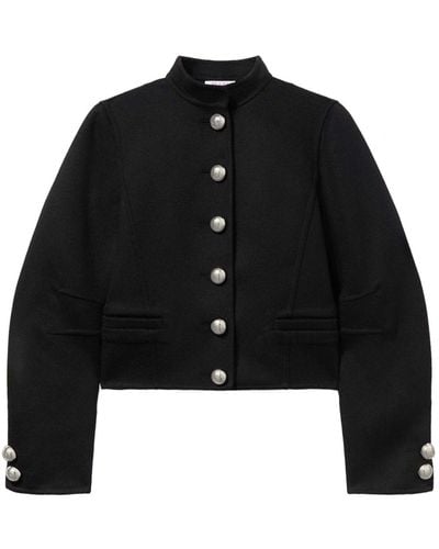 Emilio Pucci Mock Collar Buttoned Wool Jacket - Black