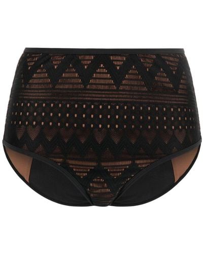 Marlies Dekkers Dolce Vita Crochet-panel Bikini Bottoms - Black