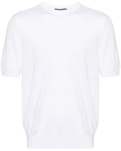 Canali T-shirt en coton mélangé - Blanc