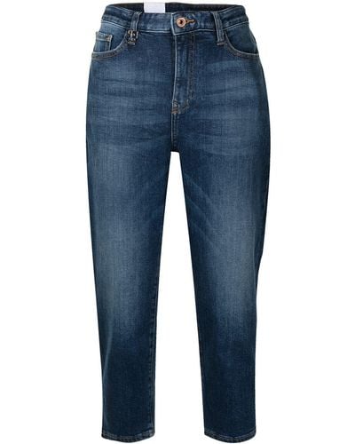 Armani Exchange 5 Pocket Cropped Jeans - Blue