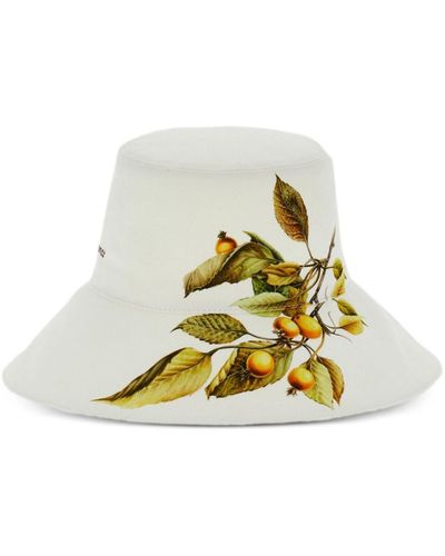 Ferragamo Persimmon-print Cotton Bucket Hat - White