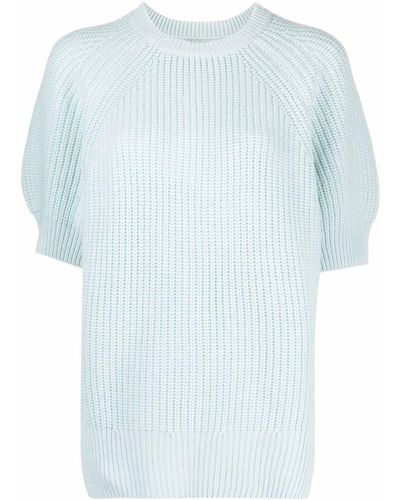 Loulou Studio Tresco Knitted Cashmere Top - Blue