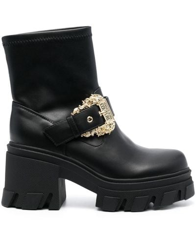 Versace Stiefel mit Zierschnalle 75mm - Schwarz